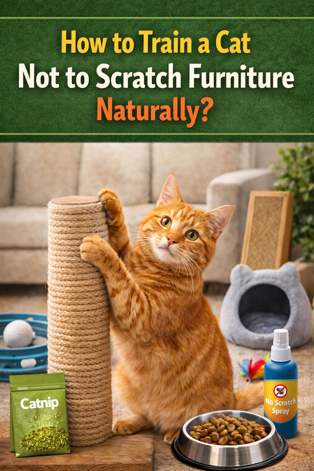 How To Train a Cat Not To Scratch Furniture Naturally?